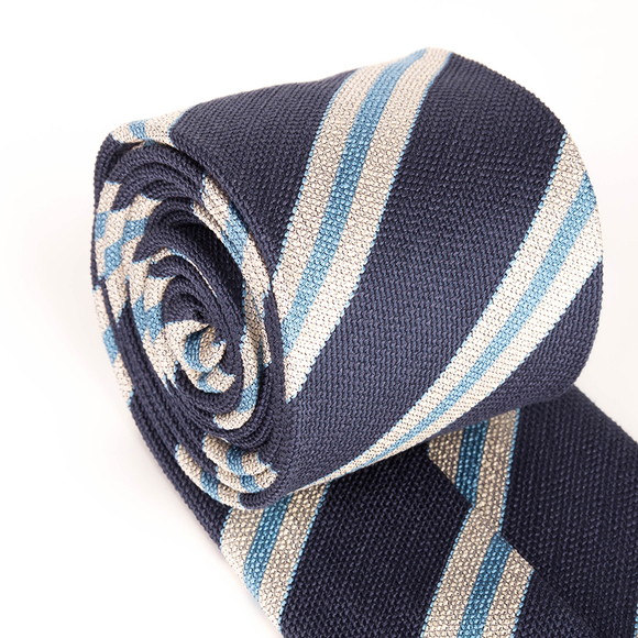 MATTABISCH SKY BLUE STRIPED TIE | MENS - Picture 3 of 4